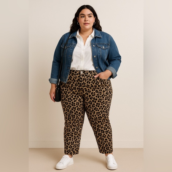 Plus Size Leopard Print Pants - Picture 1 of 4
